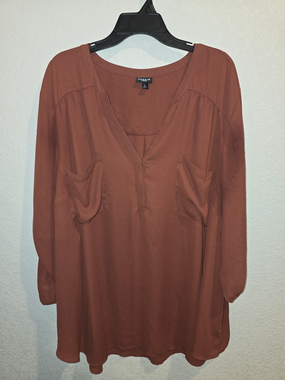 Torrid Harper Georgette Pullover Blouse - Terracotta / Rust - Plus Size 6